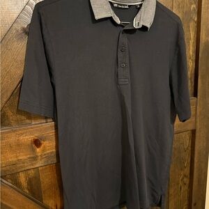 Travis Mathew Black Polo with Gray Collar